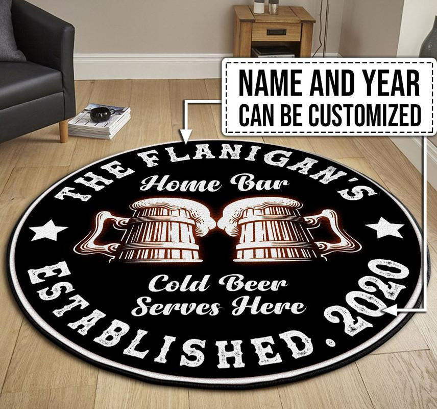 Personalized Home Bar Round Mat Round Floor Mat Room Rugs Carpet Outdoor Rug Washable Rugs