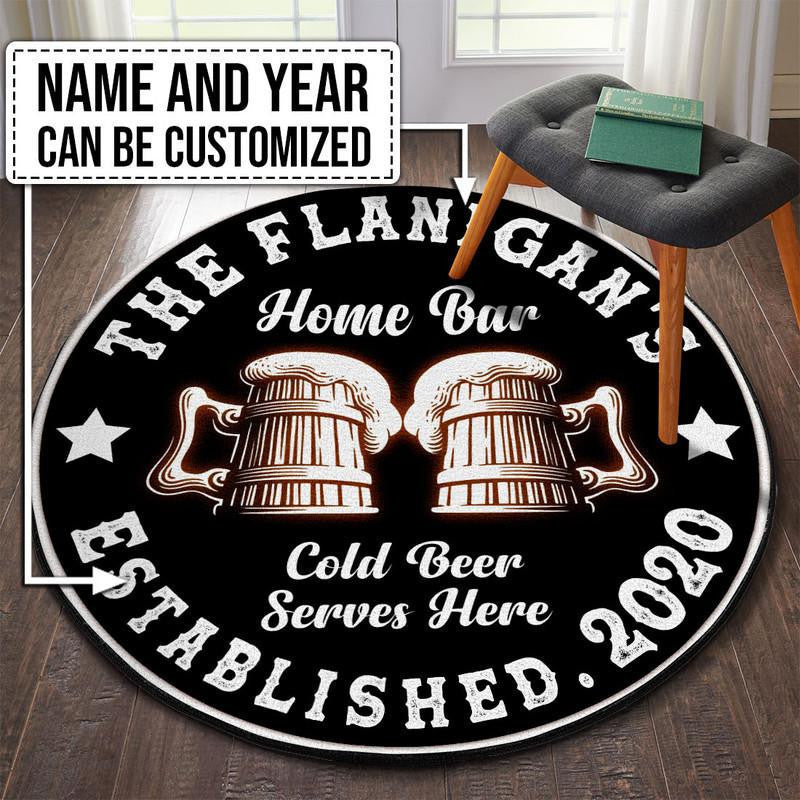 Personalized Home Bar Round Mat Round Floor Mat Room Rugs Carpet Outdoor Rug Washable Rugs