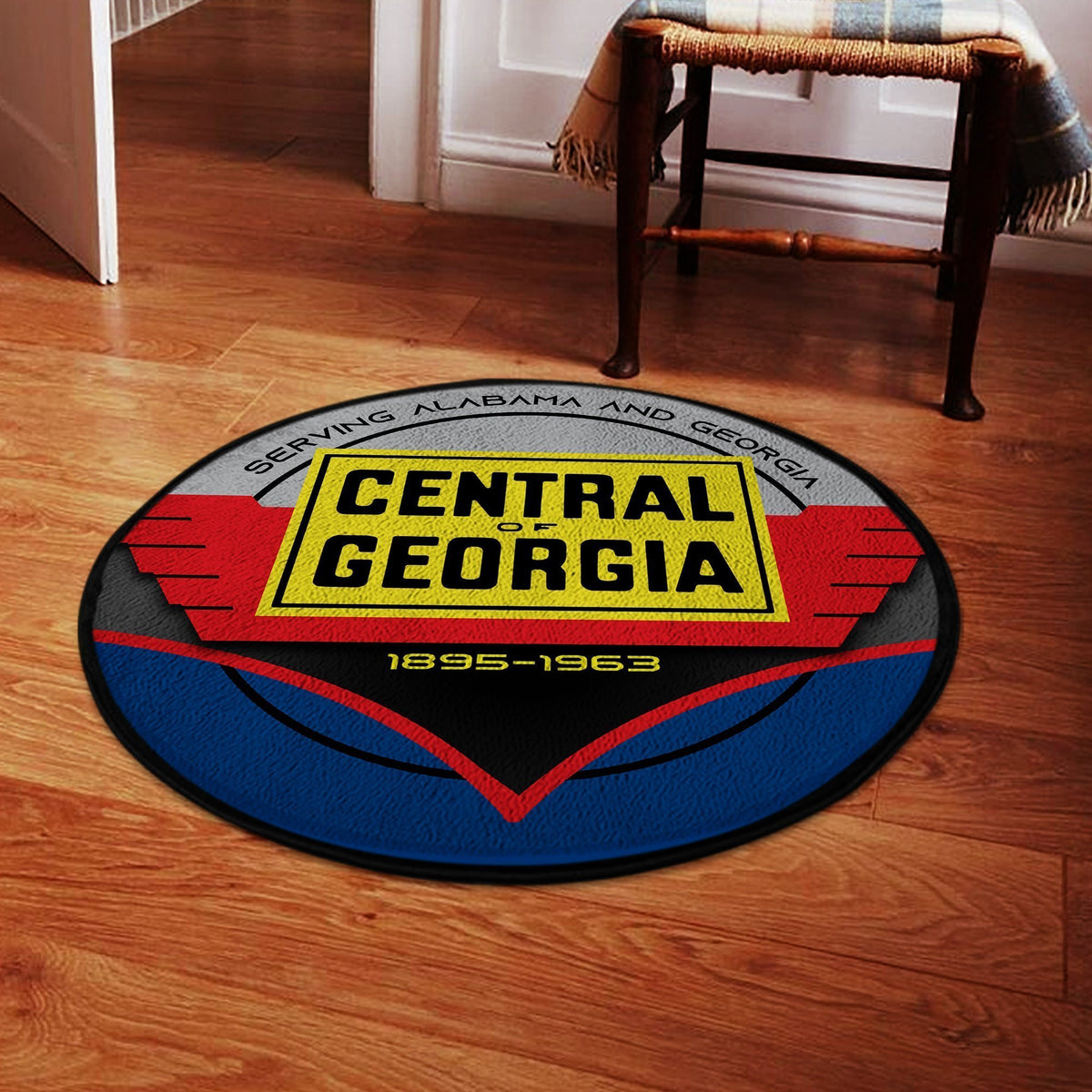 Central Of Georgia Railroad Railway Round Mat Round Floor Mat Room Rugs Carpet Outdoor Rug Washable Rugs
