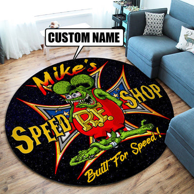 Personalized Hot Rod Built For Speed Round Mat Round Floor Mat Room Rugs Carpet Outdoor Rug Washable Rugs
