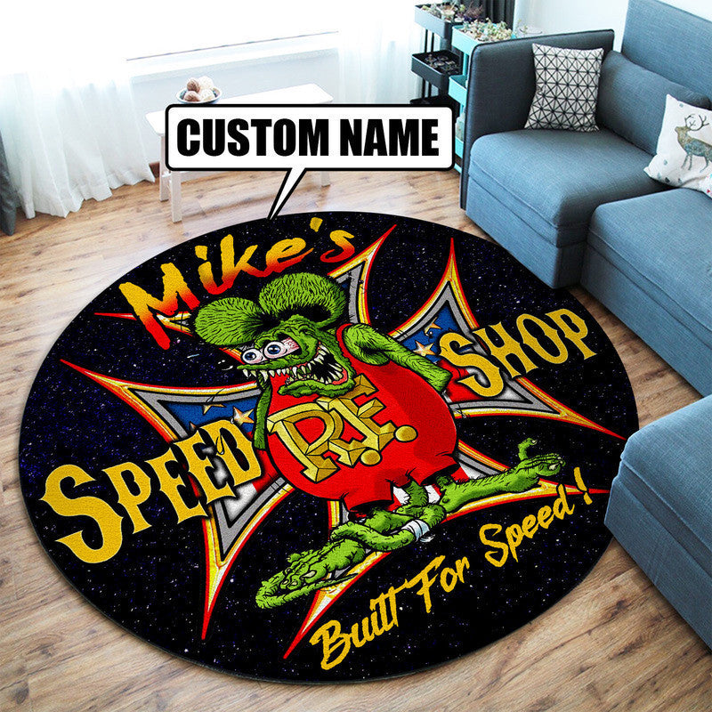 Personalized Hot Rod Built For Speed Round Mat Round Floor Mat Room Rugs Carpet Outdoor Rug Washable Rugs
