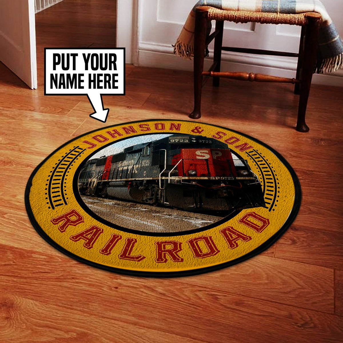 Personalize Sp Southern Pacific Railway Railroad Round Mat Round Floor Mat Room Rugs Carpet Outdoor Rug Washable Rugs