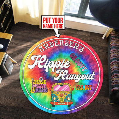 Personalized Hippie Hangout Living Room Round Mat Circle Rug