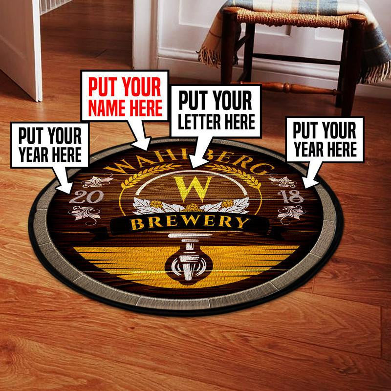 Personalized Brewery Living Room Round Mat Circle Rug