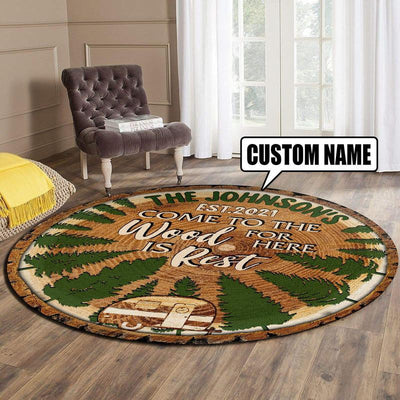 Personalized Camping Living Room Round Mat Circle Rug