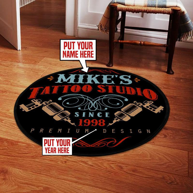 Personalized Tattoo Round Mat Round Floor Mat Room Rugs Carpet Outdoor Rug Washable Rugs