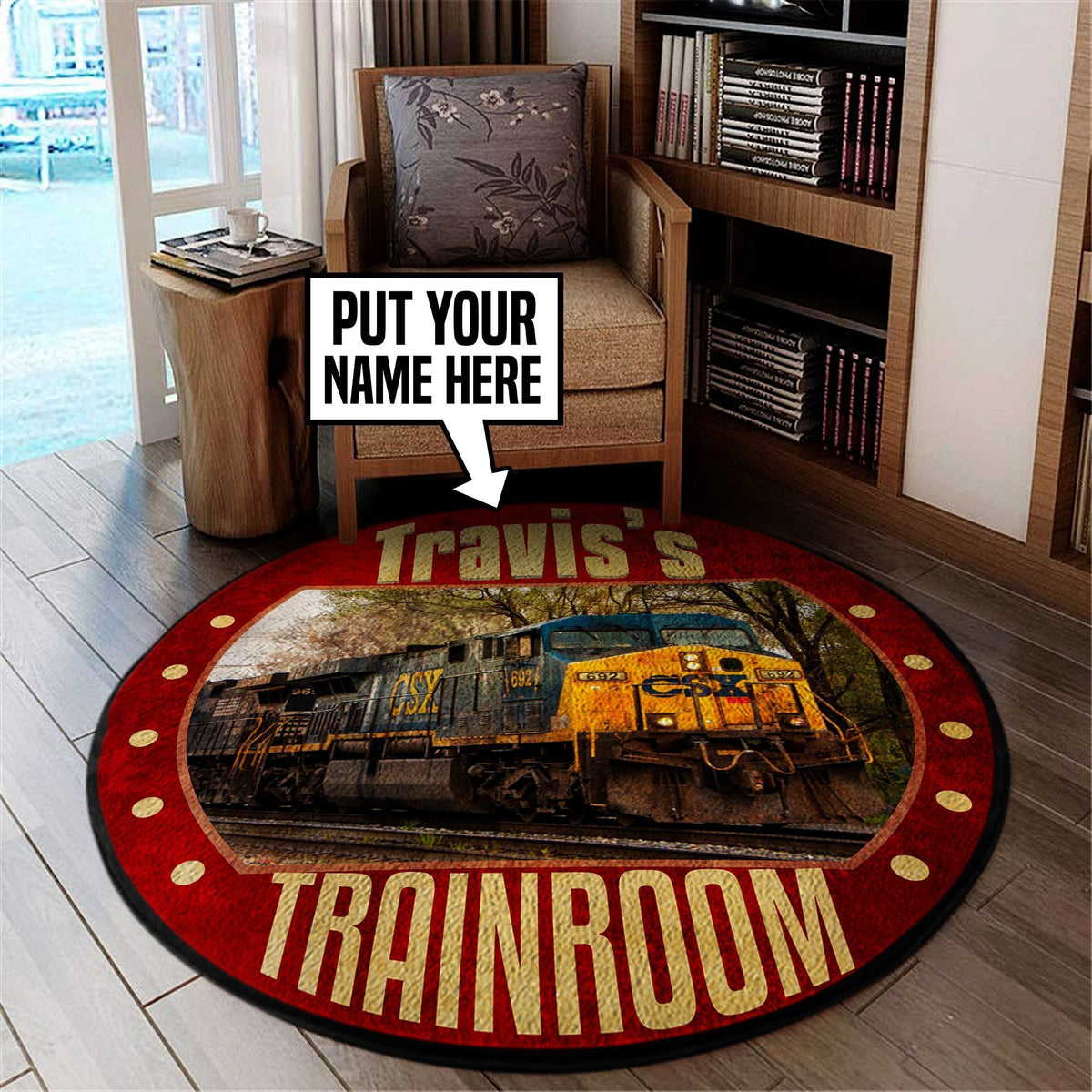 Personalized Csx Railroad Round Mat Round Floor Mat Room Rugs Carpet Outdoor Rug Washable Rugs