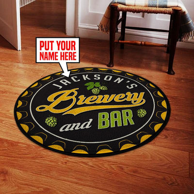 Personalized Brewery Bar Living Room Round Mat Circle Rug