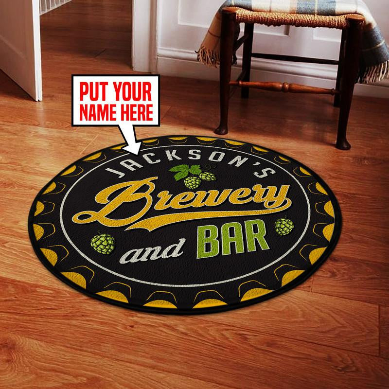 Personalized Brewery Bar Living Room Round Mat Circle Rug