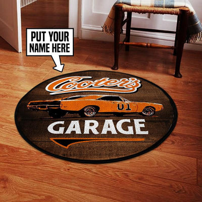Personalized Washable Outdoor Round Rug for Room and Garage