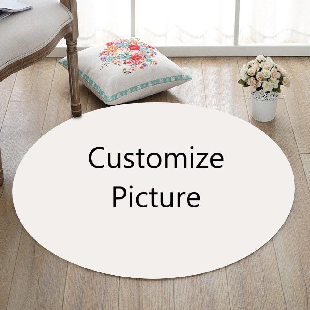 Custom Round Mat. Personalize Round Mat Round Floor Mat Room Rugs Carpet Outdoor Rug Washable Rugs