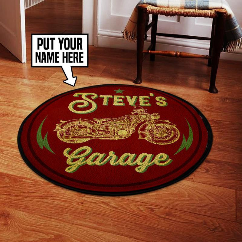 Personalized Dad's Garage Round Mat Round Floor Mat Room Rugs Carpet Outdoor Rug Washable Rugs