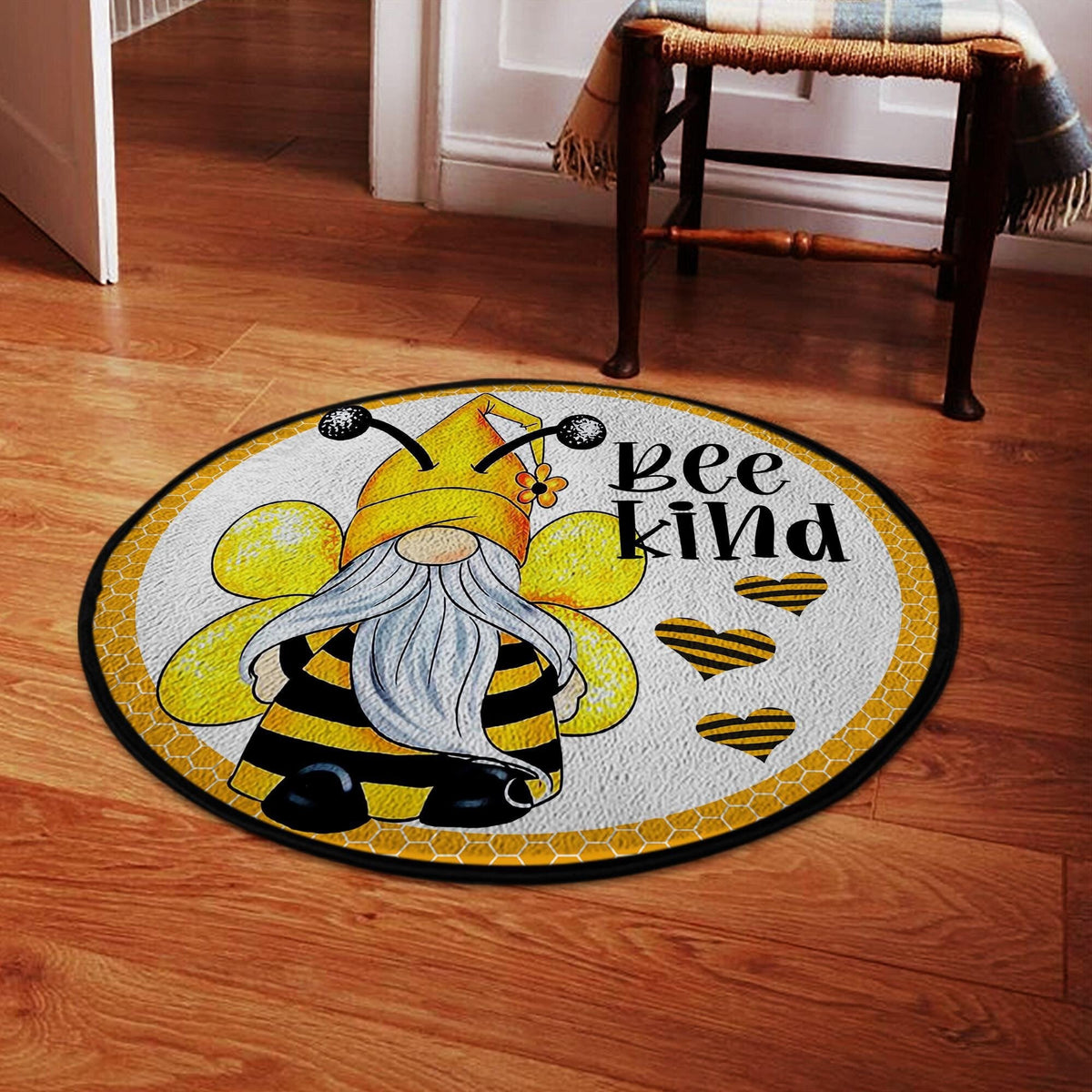 Bee Kind Living Room Round Mat Circle Rug