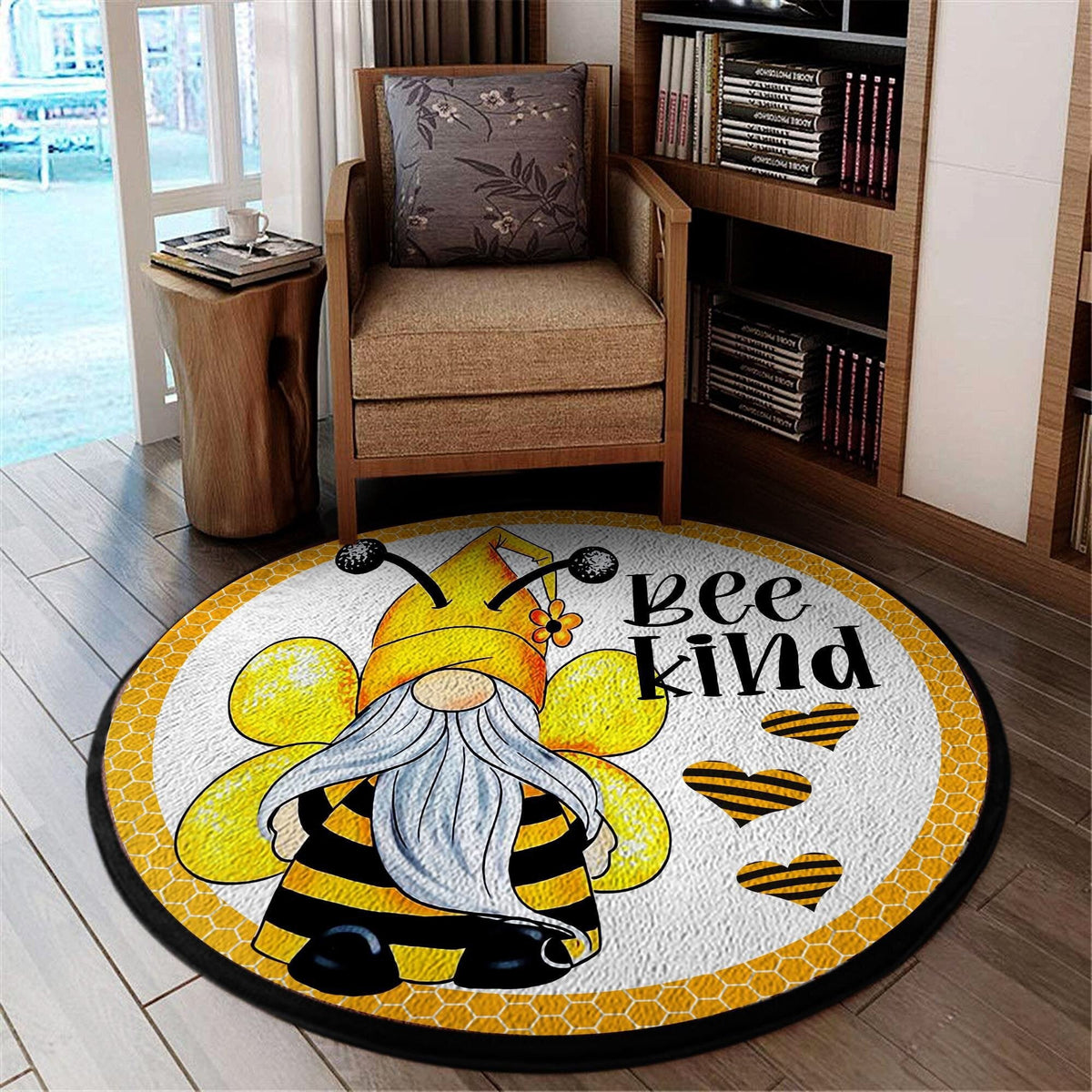 Bee Kind Living Room Round Mat Circle Rug