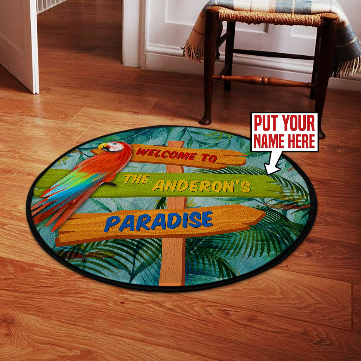 Personalized Beach Bar Round Mat Round Floor Mat Room Rugs Carpet Outdoor Rug Washable Rugs
