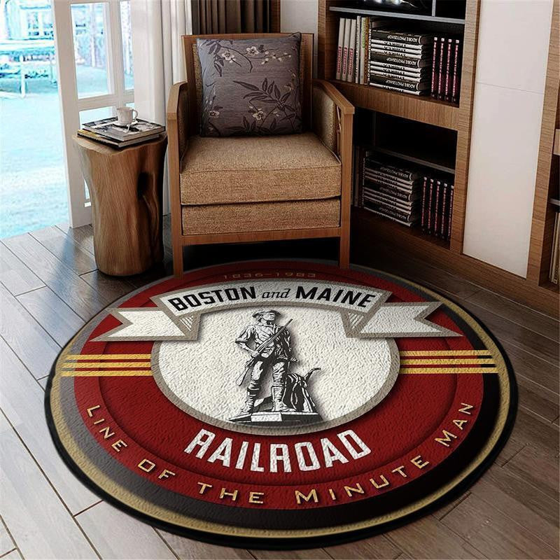 Bnmrr Round Mat Boston And Maine Railroad Round Floor Mat Room Rugs Carpet Outdoor Rug Washable Rugs