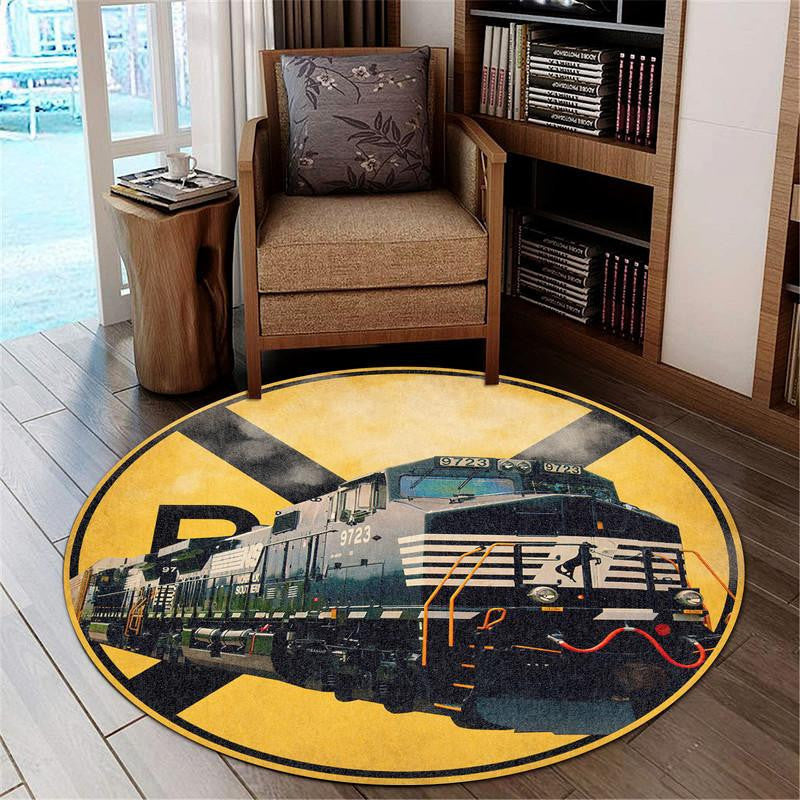 Norfolk Southern Railroad Crossing Round Mat Round Floor Mat Room Rugs Carpet Outdoor Rug Washable Rugs