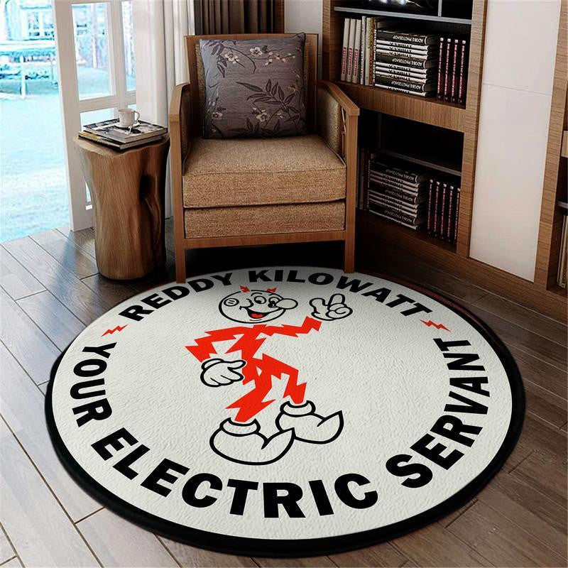 Electric Funny Round Mat Round Floor Mat Room Rugs Carpet Outdoor Rug Washable Rugs
