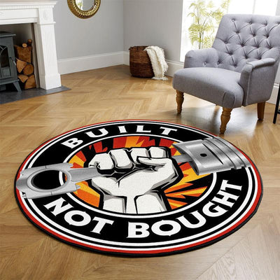 Built Not Bought Hot Rod Round Mat Round Floor Mat Room Rugs Carpet Outdoor Rug Washable Rugs