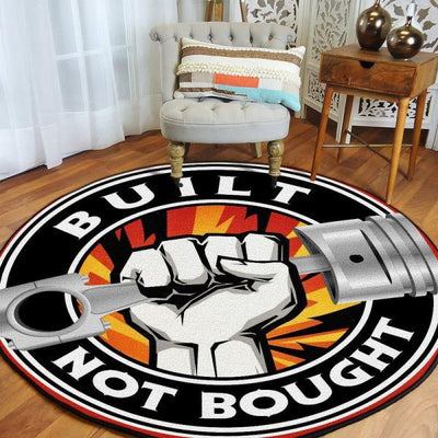 Built Not Bought Hot Rod Round Mat Round Floor Mat Room Rugs Carpet Outdoor Rug Washable Rugs