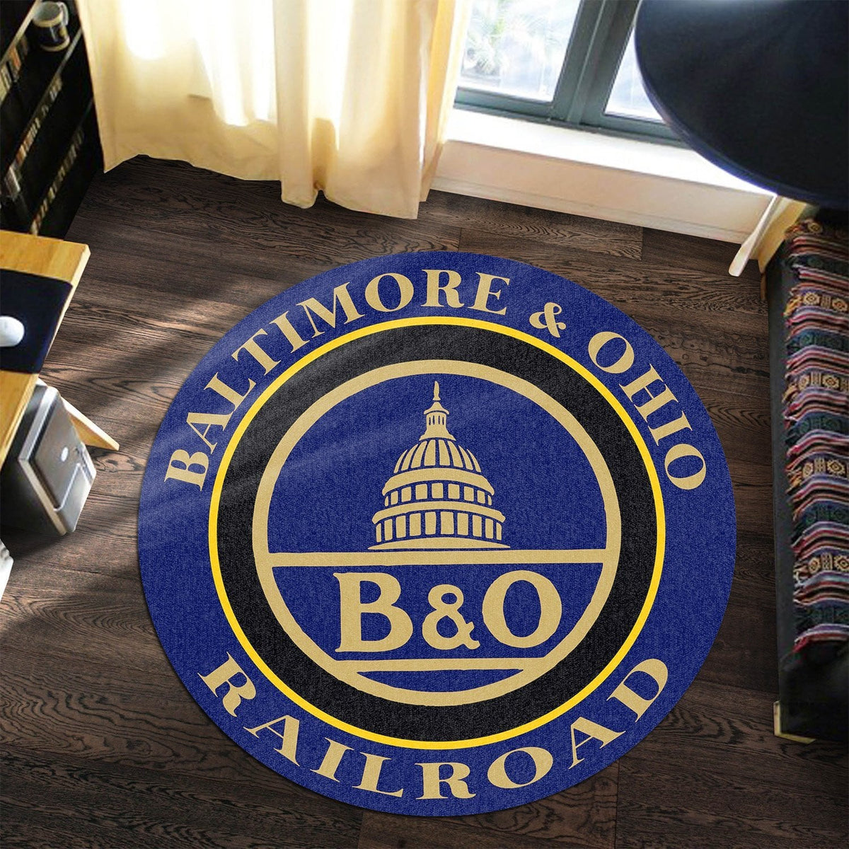 Bo Baltimore & Ohio Railroad Round Mat Round Floor Mat Room Rugs Carpet Outdoor Rug Washable Rugs