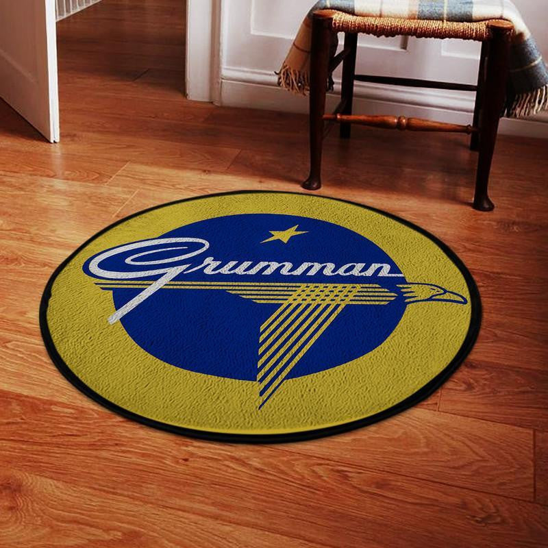 Grumman Logo Living Room Round Mat Circle Rug