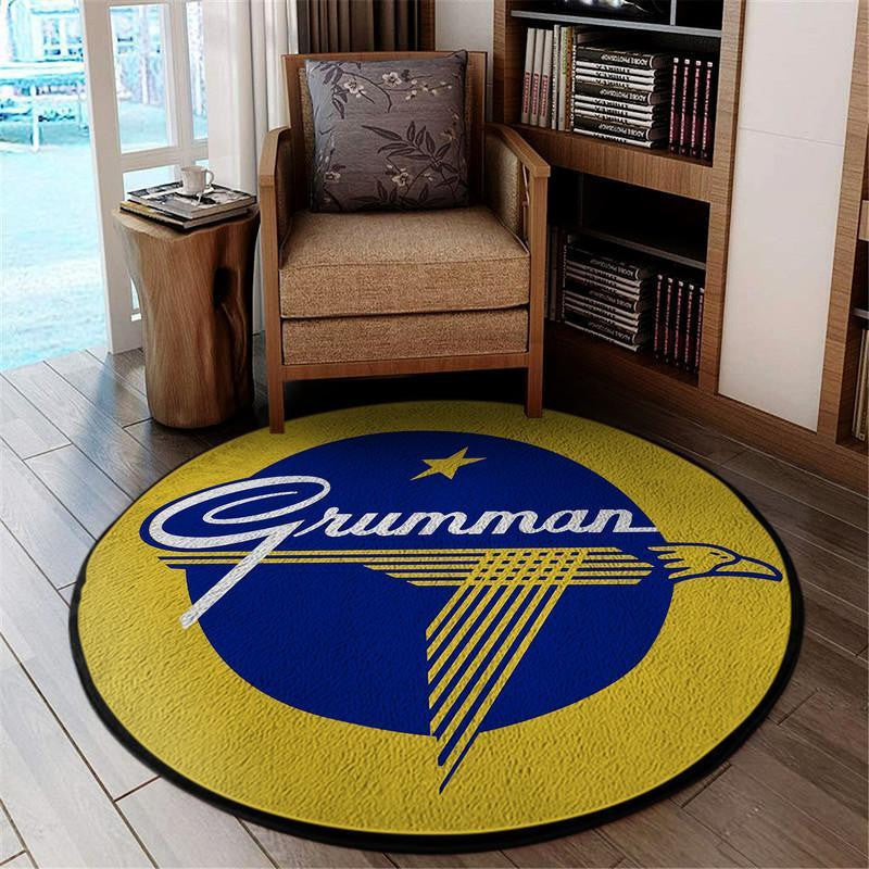 Grumman Logo Living Room Round Mat Circle Rug