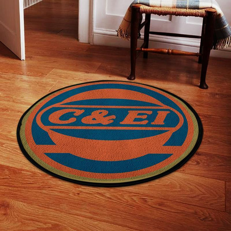 Ceir Living Room Round Mat Circle Rug Chicago & Eastern Illinois Railroad
