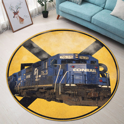 Conrail Railroad Crossing Round Mat Round Floor Mat Room Rugs Carpet Outdoor Rug Washable Rugs