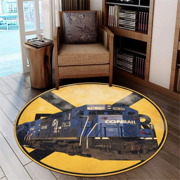 Conrail Railroad Crossing Round Mat Round Floor Mat Room Rugs Carpet Outdoor Rug Washable Rugs