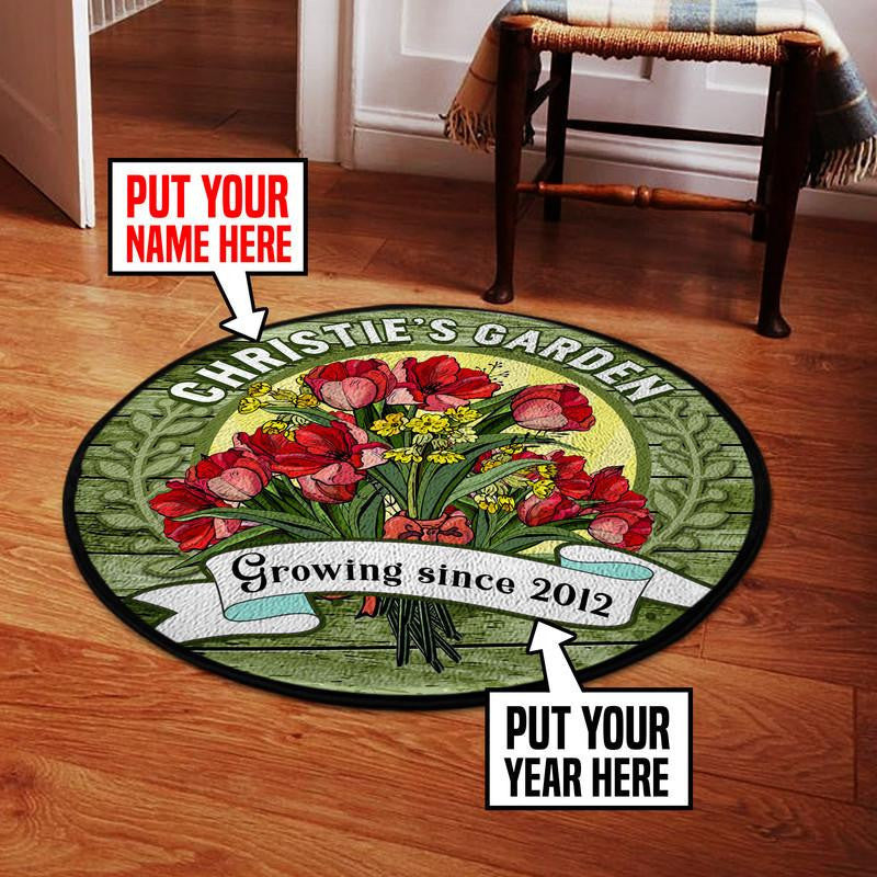 Personalized Garden Living Room Round Mat Circle Rug