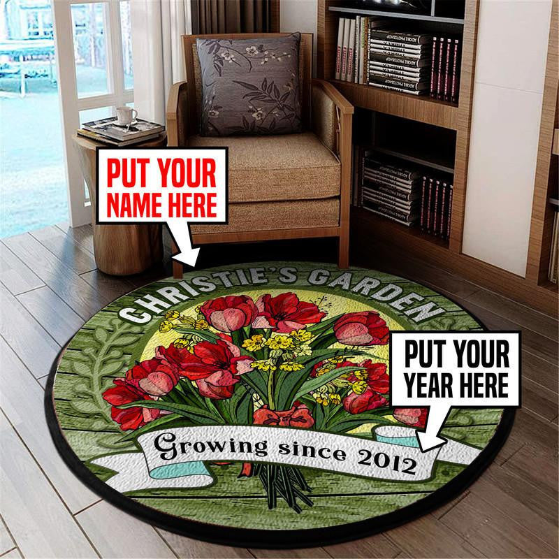 Personalized Garden Living Room Round Mat Circle Rug