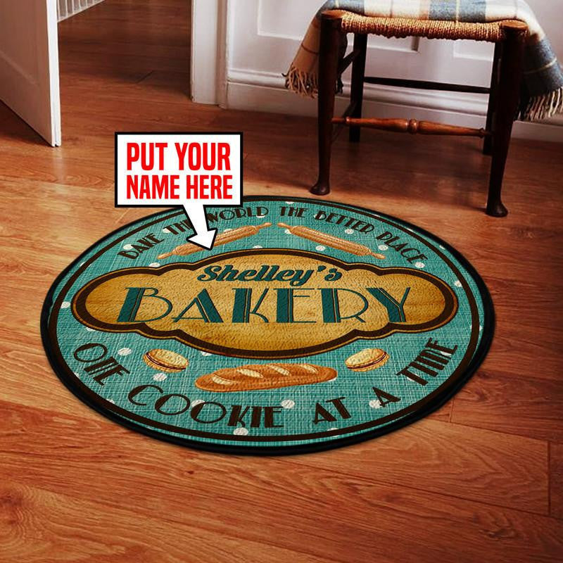 Personalized Bakery Living Room Round Mat Circle Rug