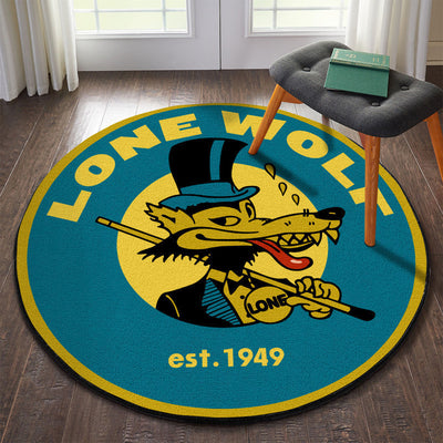 Lone Wolf Vintage Round Mat Round Floor Mat Room Rugs Carpet Outdoor Rug Washable Rugs