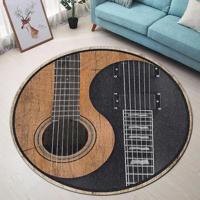Guitar Music Round Mat Round Floor Mat Room Rugs Carpet Outdoor Rug Washable Rugs
