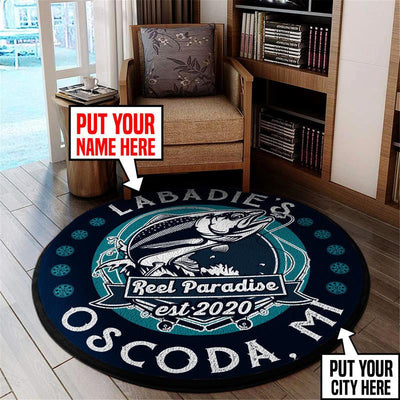 Personalized Fishing Living Room Round Mat Circle Rug