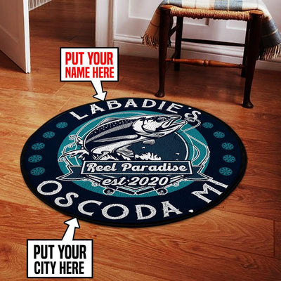 Personalized Fishing Living Room Round Mat Circle Rug