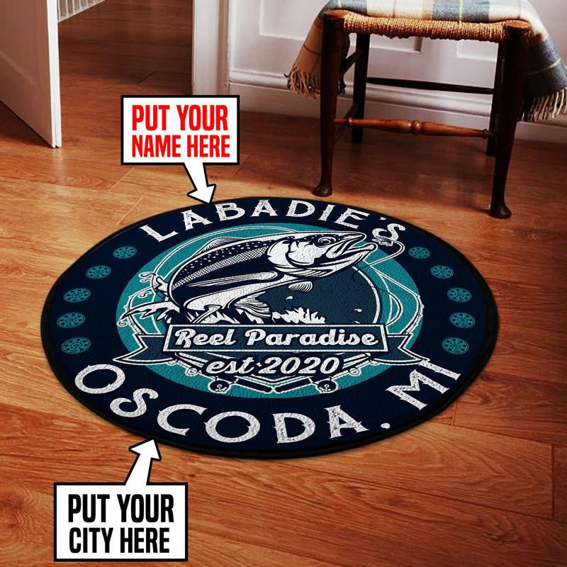 Personalized Fishing Living Room Round Mat Circle Rug