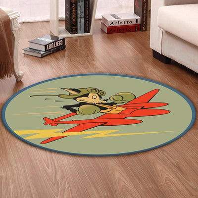 Aircraft Round Mat 428th Fighter Squadron Round Floor Mat Room Rugs Carpet Outdoor Rug Washable Rugs