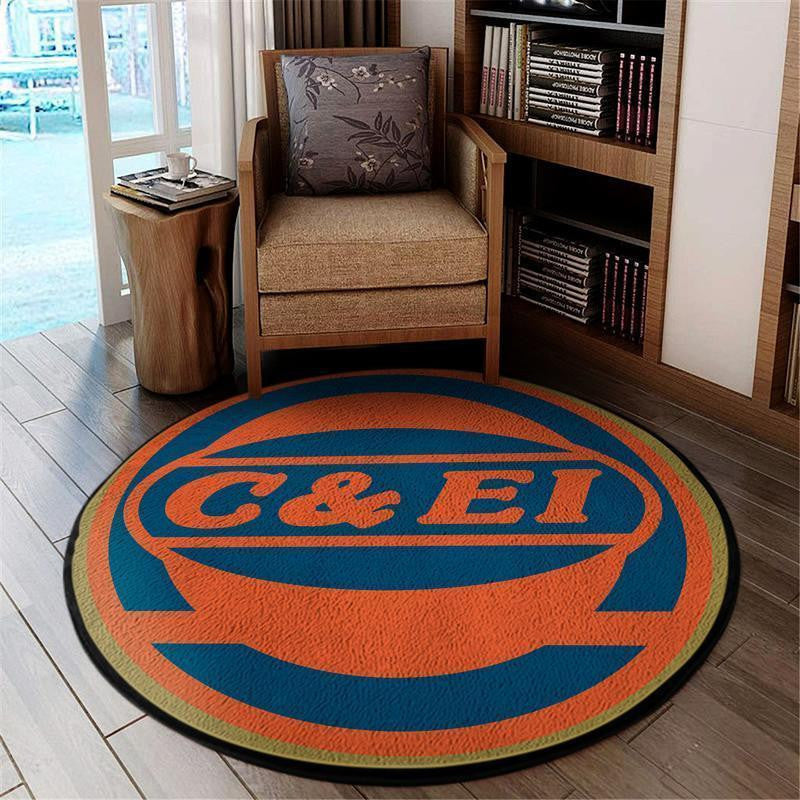 Ceir Round Mat Chicago & Eastern Illinois Railroad Round Floor Mat Room Rugs Carpet Outdoor Rug Washable Rugs