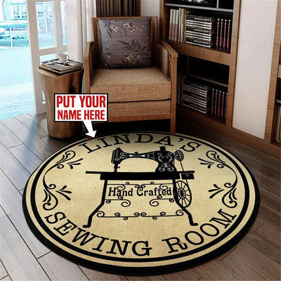 Personalized Sewing Room Living Room Round Mat Circle Rug