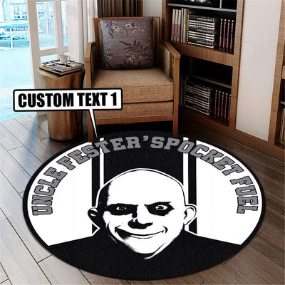 Personalized Rocket Fuel Garage Decor, Home Bar Decor Hot Rod Round Mat
