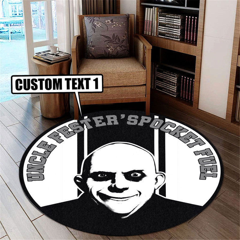 Personalized Rocket Fuel Garage Decor, Home Bar Decor Hot Rod Round Mat