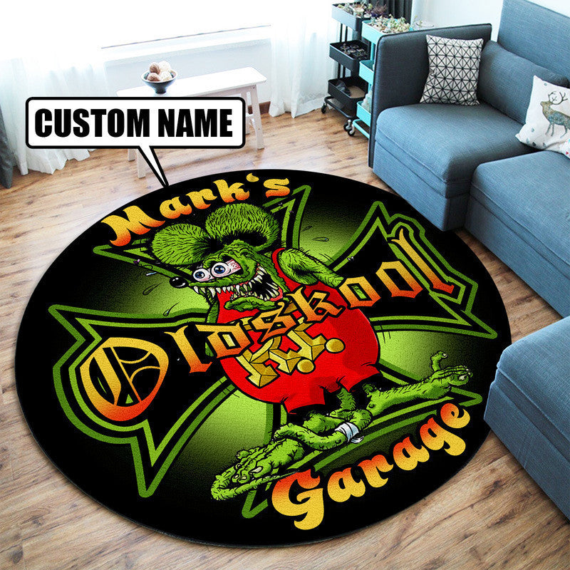 Personalized Hot Rod Round Mat Round Floor Mat Room Rugs Carpet Outdoor Rug Washable Rugs