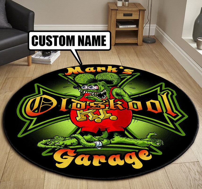 Personalized Hot Rod Round Mat Round Floor Mat Room Rugs Carpet Outdoor Rug Washable Rugs