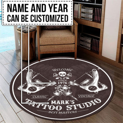 Personalized Tattoo Studio Round Mat