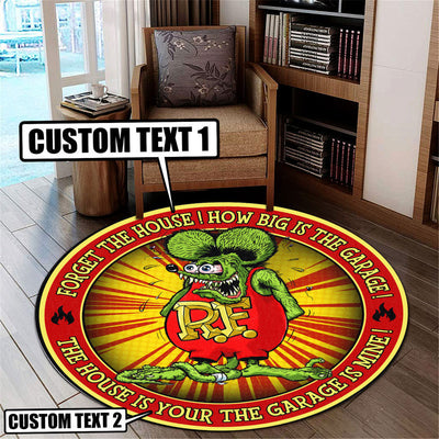 Personalized Hot Rod Round Mat