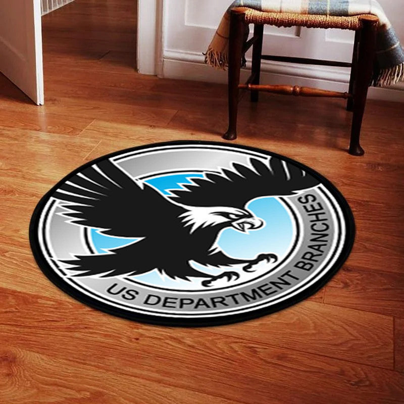 Custom US Division Living Room Round Mat Circle Rug U.S. Veteran Roundel