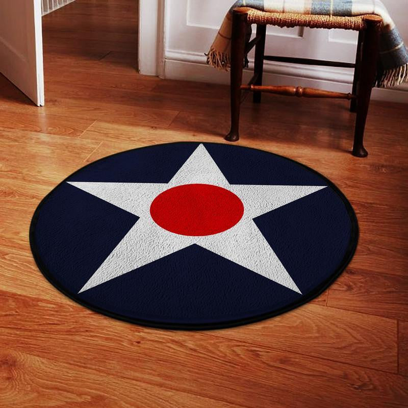 Custom US Division Living Room Round Mat Circle Rug U.S. Veteran Roundel