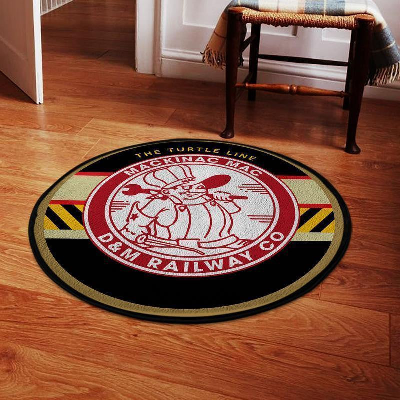 Detroit Round Mat Detroit & Mackinac Railroad Round Floor Mat Room Rugs Carpet Outdoor Rug Washable Rugs